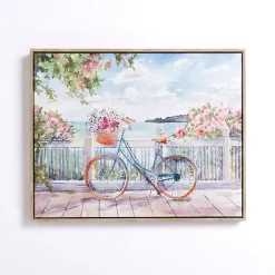 Kirklands Home Canvas Art|Bike on the Boardwalk Framed Canvas Art Print Multi