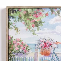 Kirklands Home Canvas Art|Bike on the Boardwalk Framed Canvas Art Print Multi