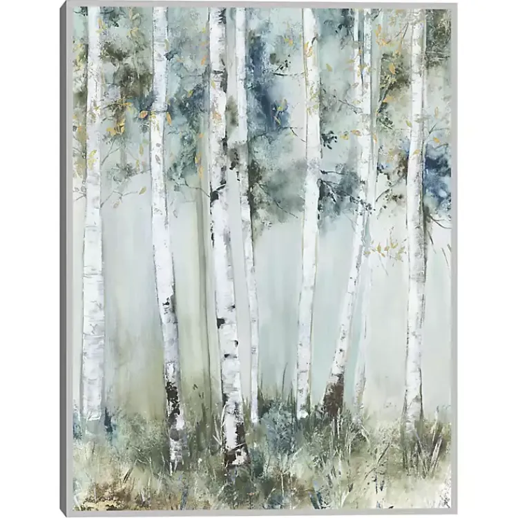 Kirklands Home Canvas Art|Birch Blue Forest Framed Canvas Art Print
