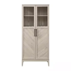 Kirklands Home Cabinets & Sideboards|Birch Chevron Wooden Storage Cabinet Tan