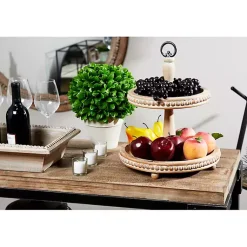 Kirklands Home Serving & Entertaining|Birch Wood Tiered Tray Brown