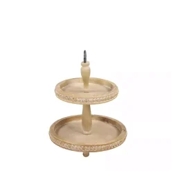 Kirklands Home Serving & Entertaining|Birch Wood Tiered Tray Brown