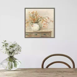 Kirklands Home Canvas Art|Bittersweet Bouquet Framed Canvas Art Print Tan
