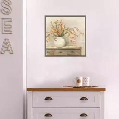 Kirklands Home Canvas Art|Bittersweet Bouquet Framed Canvas Art Print Tan