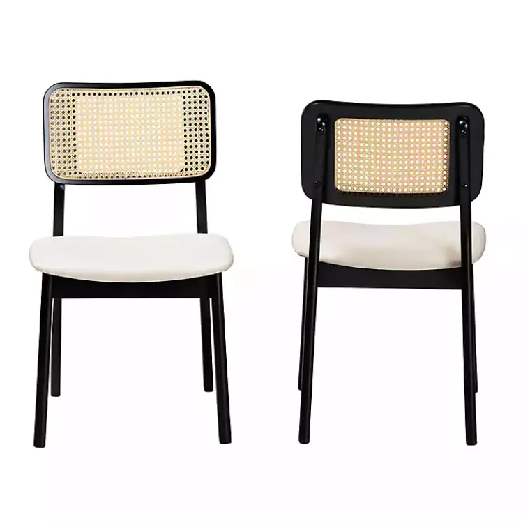Kirklands Home Dining Chairs|Black & Cream Modern Dining Chairs, Set of 2 White