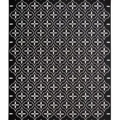 Kirklands Home Area Rugs|Black & Ivory Quatrefoil Indoor/Outdoor Rug, 8x10