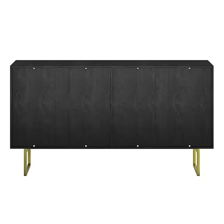 Kirklands Home Cabinets & Sideboards|Black & Ivory Sunburst 4-Door Sideboard