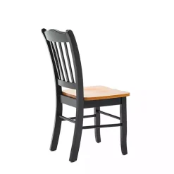 Kirklands Home Dining Chairs|Black & Oak Wood Shaker Dining Chairs, Set of 2 Brown