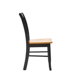 Kirklands Home Dining Chairs|Black & Oak Wood Shaker Dining Chairs, Set of 2 Brown