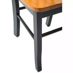 Kirklands Home Dining Chairs|Black & Oak Wood Shaker Dining Chairs, Set of 2 Brown