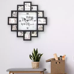 Kirklands Home Clocks|Black 12 Photo Frame Collage Clock