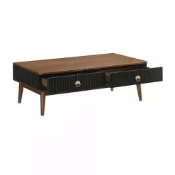 Kirklands Home Coffee Tables|& Walnut Soft-Close Wood Coffee Table Black