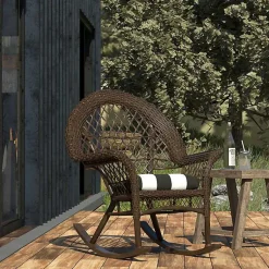 Kirklands Home Outdoor Cushions & Pillows|Black & White Awning Stripe Outdoor Chair Cushion