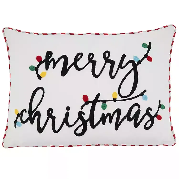 Best Black & White Merry Christmas Bulbs Lumbar Pillow Pillows