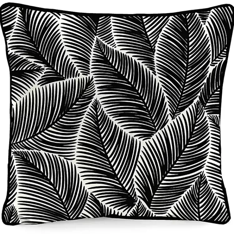Kirklands Home Outdoor Cushions & Pillows|Black & White My Happy Place Outdoor Pillow