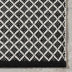 Kirklands Home Area Rugs|Black & White Trellis Indoor/Outdoor Rug, 6x9