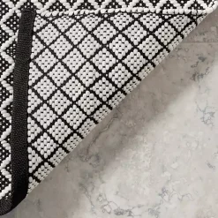 Kirklands Home Area Rugs|Black & White Trellis Indoor/Outdoor Rug, 6x9