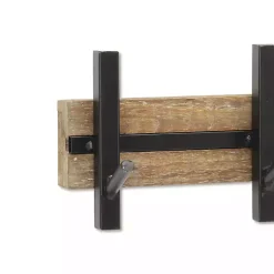 Kirklands Home Hooks|Black and Brown 5-Hook Coat Rack