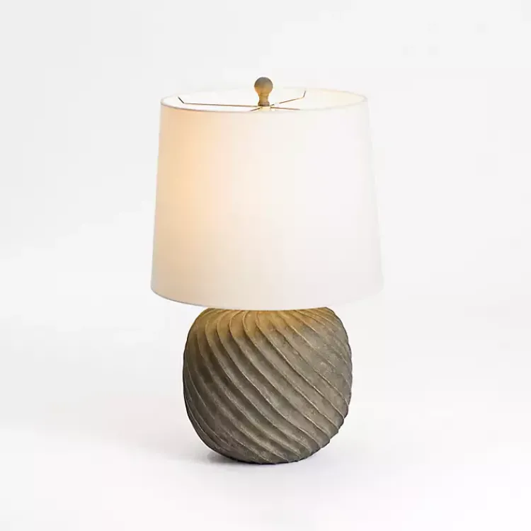 Kirklands Home Table Lamps|Black and Brown Swirl Anders Table Lamp Ivory