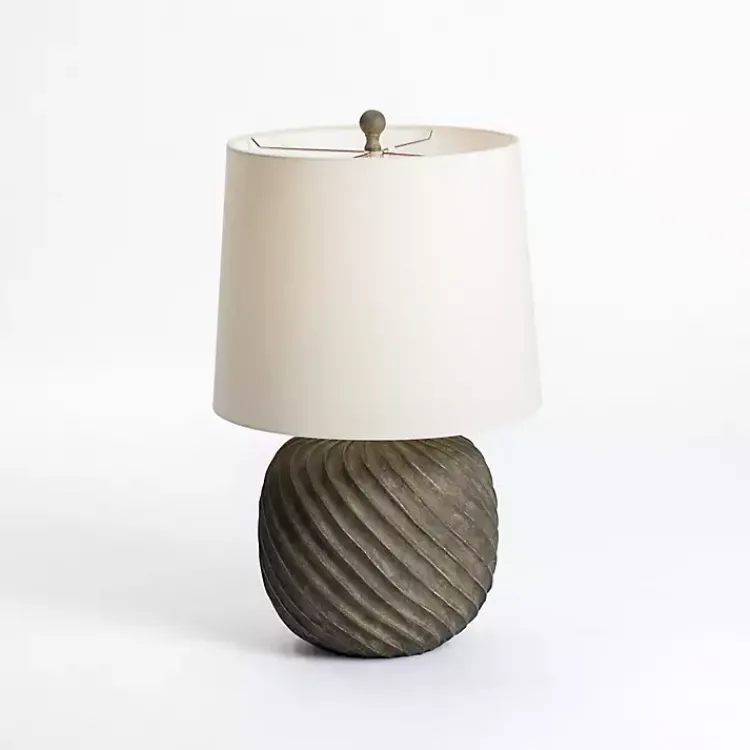 Kirklands Home Table Lamps|Black and Brown Swirl Anders Table Lamp Ivory