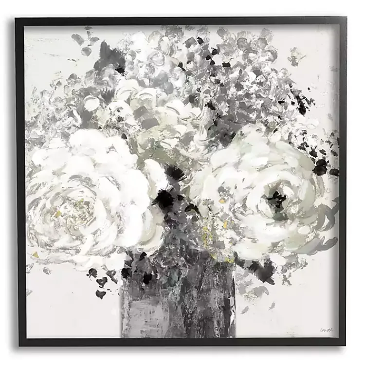 Kirklands Home Canvas Art|Black and Cream Abstract Floral Canvas Art Print