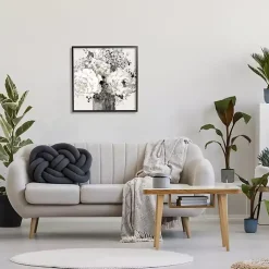 Kirklands Home Canvas Art|Black and Cream Abstract Floral Canvas Art Print