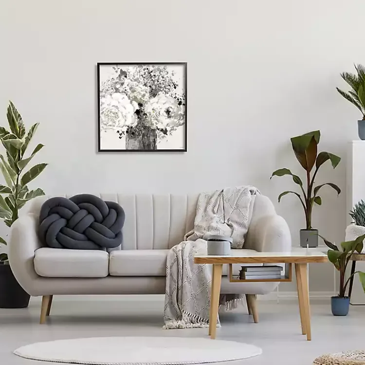 Kirklands Home Canvas Art|Black and Cream Abstract Floral Canvas Art Print