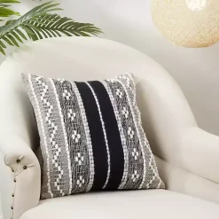 Online and Cream Woven Pattern Throw Pillow Pillows
