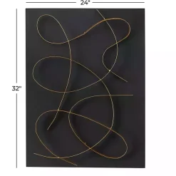 Kirklands Home Wall Plaques|Black and Gold Abstract Wall Plaque