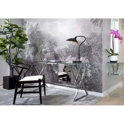 Kirklands Home Table Lamps|Black and Gold Curved Neck Giselle Task Lamp