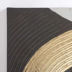 Kirklands Home Canvas Art|Black and Gold Curves Canvas Art Prints, Set of 2