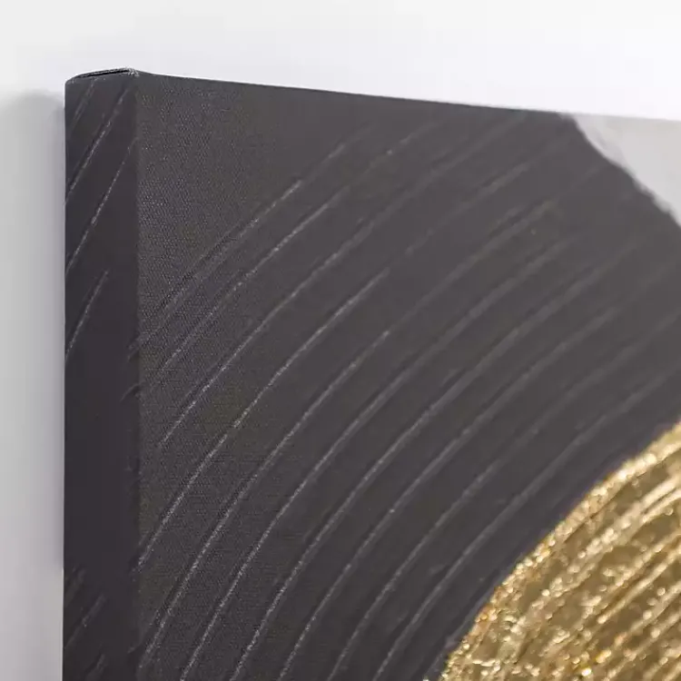 Kirklands Home Canvas Art|Black and Gold Curves Canvas Art Prints, Set of 2