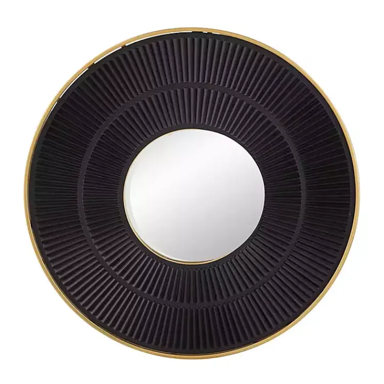 Kirklands Home Decorative Mirrors|and Gold Double Ribbed Wall Mirror Black