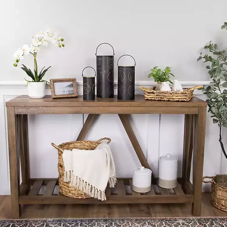 Clearance and Gold Laser Cut Floral Lanterns, Set of 3 Lanterns