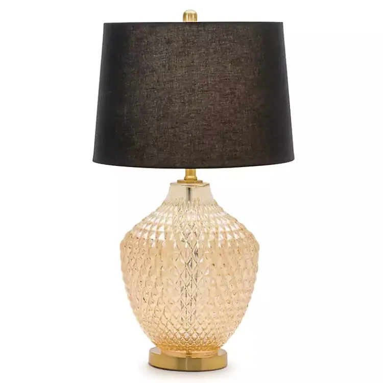 Kirklands Home Table Lamps|Black and Gold Textured Glass Table Lamp