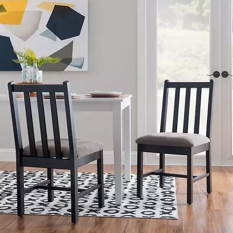 Kirklands Home Dining Chairs|Black and Classic Dining Chairs, Set of 2 Gray