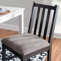 Kirklands Home Dining Chairs|Black and Classic Dining Chairs, Set of 2 Gray