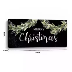 Online Black and Green Merry Christmas Canvas Art Print Christmas Art & Wall Decor