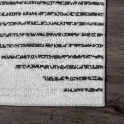 Kirklands Home Area Rugs|Black and Ivory Diamond Washable Runner