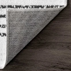 Kirklands Home Area Rugs|Black and Ivory Diamond Washable Runner