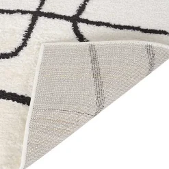 Kirklands Home Area Rugs|Black and Ivory Monotone Geo Area Rug, 5x7