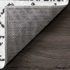 Kirklands Home Area Rugs|Black and Ivory Moroccan Washable Area Rug, 3x5