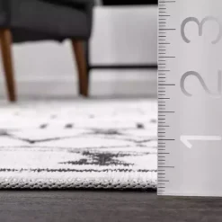 Kirklands Home Area Rugs|Black and Ivory Moroccan Washable Area Rug, 3x5