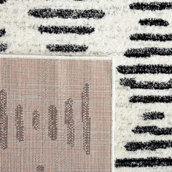 Kirklands Home Area Rugs|Black and Ivory Tulum Geometric Runner, 2x8