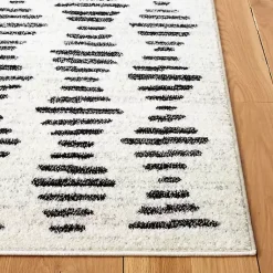 Kirklands Home Area Rugs|Black and Ivory Tulum Geometric Area Rug, 8x10