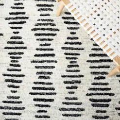 Kirklands Home Area Rugs|Black and Ivory Tulum Geometric Area Rug, 8x10