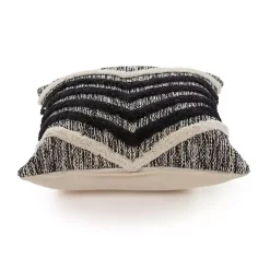 New Black and Metallic Fringe Textured Pillow Pillows