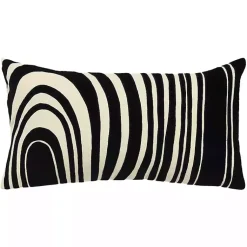 Hot Black and Natural Wave Lumbar Pillow Pillows