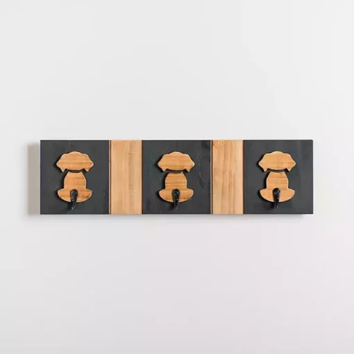 Kirklands Home Hooks|Black and Natural Wood Dog Hooks