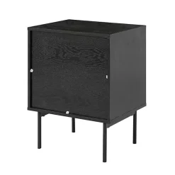 Kirklands Home Nightstands|Black and Natural Wood 2-Drawer Nightstand